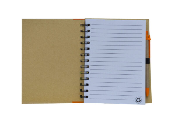 EC03 A5 eco notebook with pen and recycled kraft cover_inner_view