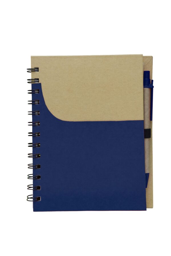 Eco Notebook with Pen Singapore EC05 and recycled kraft cover_navy