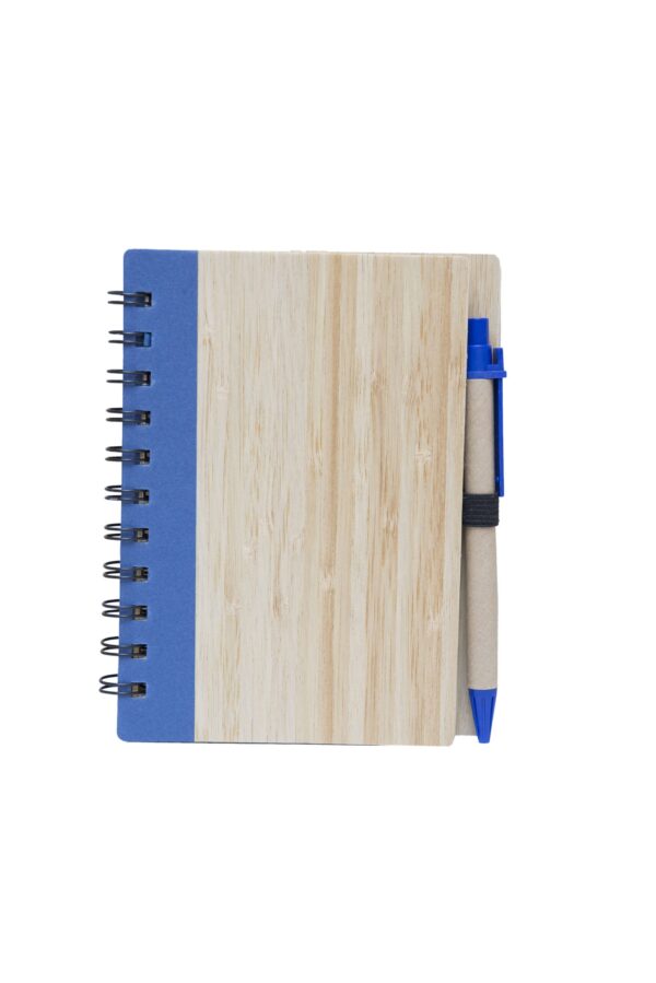 EC07 bamboo notebook with pen and 70-sheet paper_royal_blue