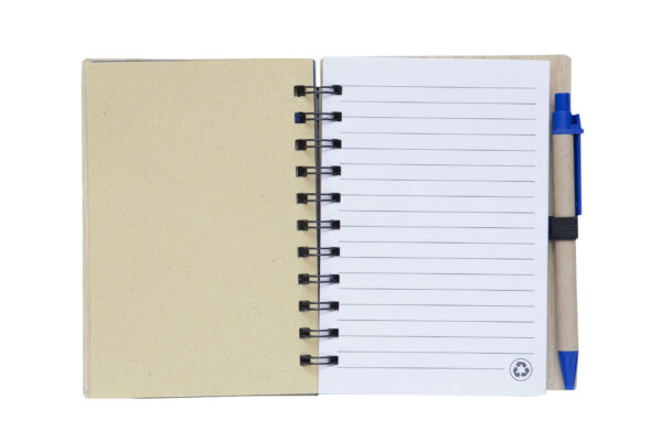 EC07 bamboo notebook with pen and 70-sheet paper_open_view