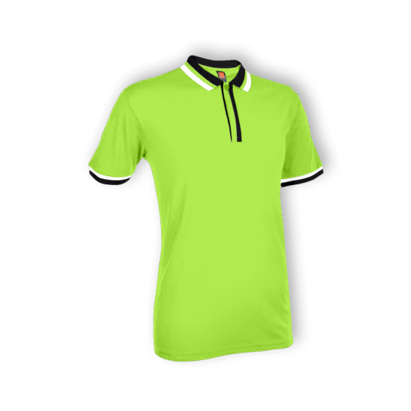 lime-green Fuzzify 190GSM polo tee Singapore in eco-dyed fabric with short sleeves