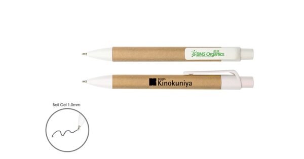 1908BG eco paper gel pen with biodegradable recycled paper barrel- with logo