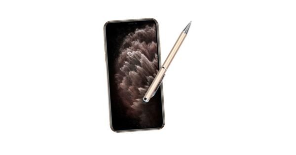 NEXUS stylus ball pen black ink with 1.0mm twist action and touchscreen tip- Gold color