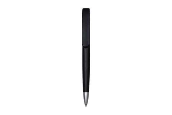 ATLANTIS plastic ball pen black ink with 1.0mm push action and metallic surface- Black