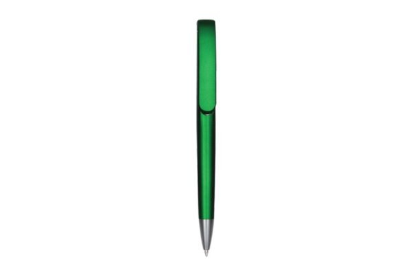 ATLANTIS plastic ball pen black ink with 1.0mm push action and metallic surface- Green