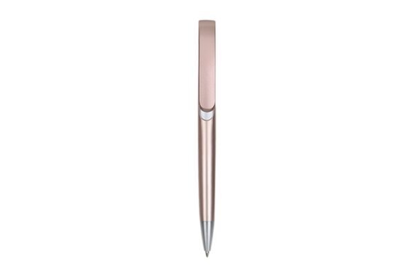 ATLANTIS plastic ball pen black ink with 1.0mm push action and metallic surface- Pink