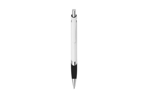 VIVO plastic ball pen black ink with 1.0mm nib, push action, and rubber grip- Black