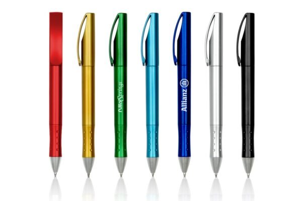 3010G VOGUE plastic gel pen with twist action and black ink- with logo