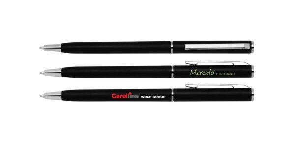 Twist action plastic ball pen with matte finish- with logo