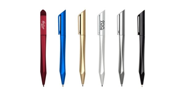 Twist action plastic ball pen with metallic finish – 5031 FLEXI PRIME - with logo