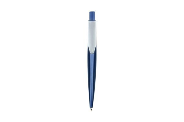 Push action plastic ball pen with metallic finish – 5042 TORONTO- Blue