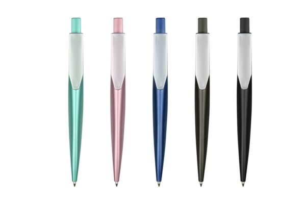 Push action plastic ball pen with metallic finish – 5042 TORONTO- side view