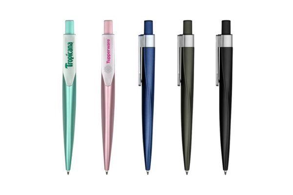 Push action plastic ball pen with metallic finish – 5042 TORONTO- with logo