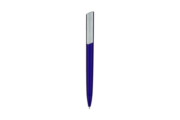 NEW L.A. plastic ball pen with black ink and push clip design- Blue