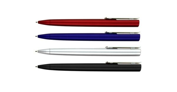 NEW L.A. plastic ball pen with black ink and push clip design- Front view