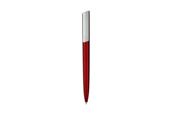 NEW L.A. plastic ball pen with black ink and push clip design- Red