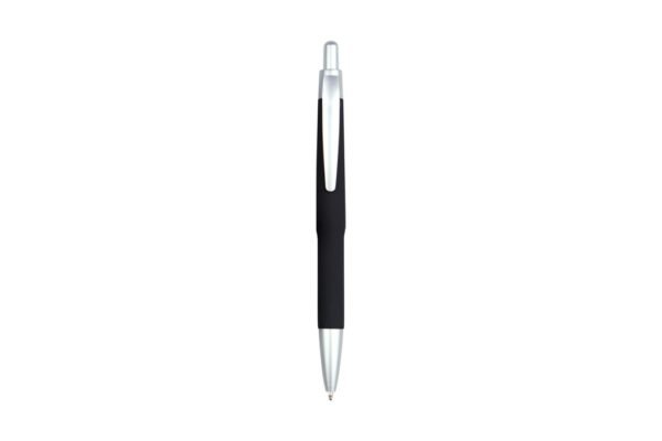 BOSTON plastic ball pen with rubberized surface and black ink- Black