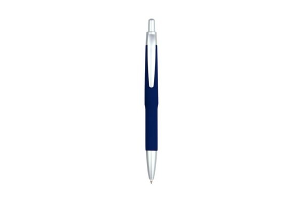 BOSTON plastic ball pen with rubberized surface and black ink- Dark blue