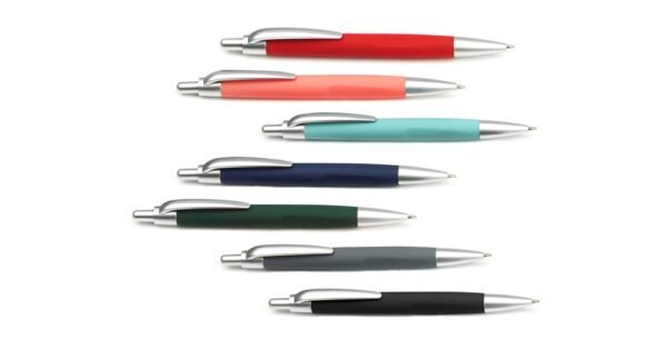 BOSTON plastic ball pen with rubberized surface and black ink- Group