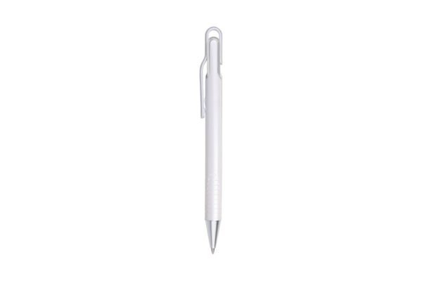 MIRAGE plastic ball pen with black ink and push action- white