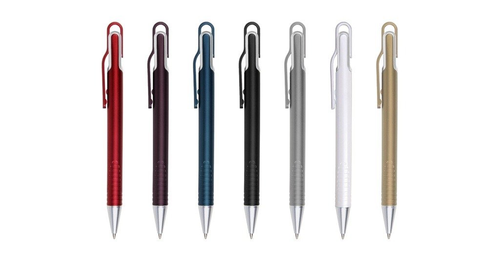 MIRAGE plastic ball pen with black ink and push action- front view