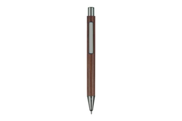 5056BG SILVERLEAF eco wood gel pen with biodegradable wooden barrel- dark brown