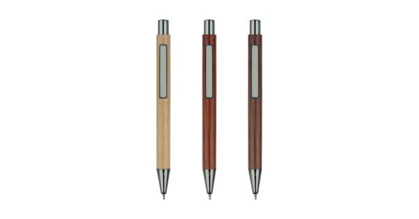 5056BG SILVERLEAF eco wood gel pen with biodegradable wooden barrel- side view