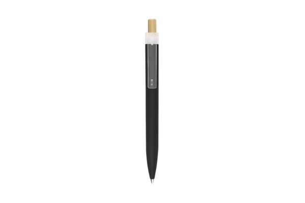 5057 AMAZA eco recycled plastic ball pen with bamboo push button- Black