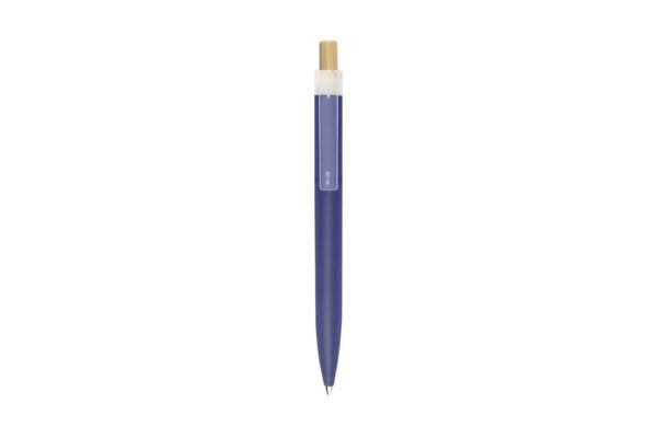 5057 AMAZA eco recycled plastic ball pen with bamboo push button- Blue