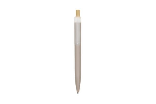 5057 AMAZA eco recycled plastic ball pen with bamboo push button- Grey