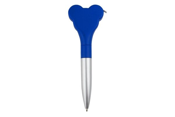 5058 DANDY tape measure pen with clip featuring 3.3ft steel tape and twist-action ballpoint- Blue