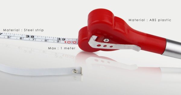 5058 DANDY tape measure pen with clip featuring 3.3ft steel tape and twist-action ballpoint- function detail