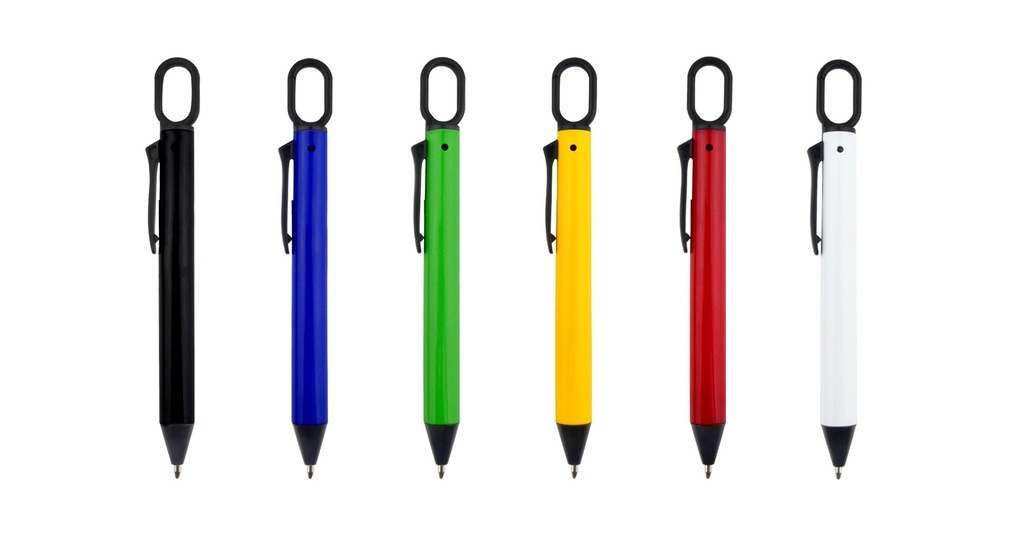 5060 ROLLO mini ball pen with hook and push-action 1.0mm black ink- front view