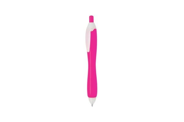 BUBBLE plastic ball pen black ink with 1.0mm nib and push action- Pink