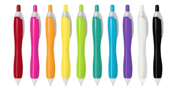 BUBBLE plastic ball pen black ink with 1.0mm nib and push action- front view