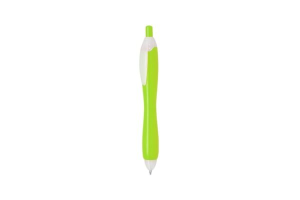 BUBBLE plastic ball pen black ink with 1.0mm nib and push action- light green
