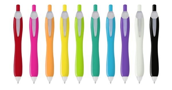 BUBBLE plastic ball pen black ink with 1.0mm nib and push action- side view