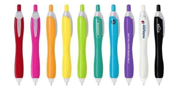 BUBBLE plastic ball pen black ink with 1.0mm nib and push action- with logo