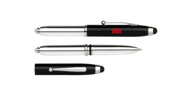 942B GENIUS stylus ball pen with LED light and 1.0mm black ink- with logo