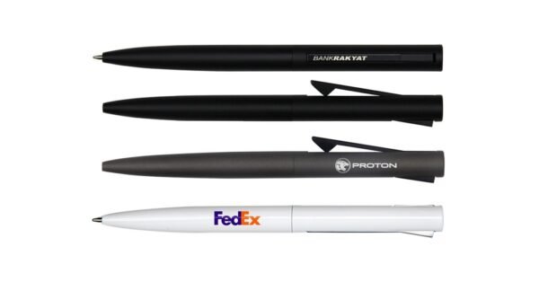 955B CLICK aluminium ball pen with push clip and 1.0mm black ink- with logo