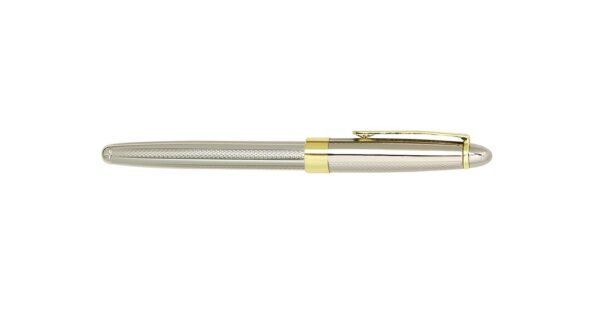 960R PRESIDENT brass roller pen with 0.7mm black ink and sleek metal body- front view