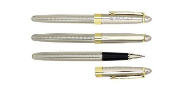 960R PRESIDENT brass roller pen with 0.7mm black ink and sleek metal body- with logo