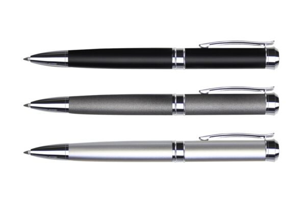 961B MONTE CARLO metal ball pen with stainless steel twist action- front view