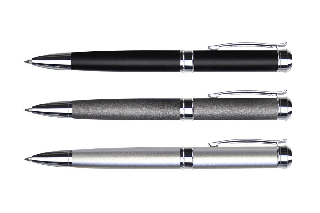 961B MONTE CARLO metal ball pen with stainless steel twist action- front view