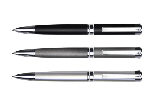 961B MONTE CARLO metal ball pen with stainless steel twist action- side view