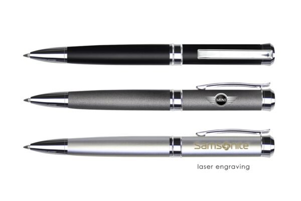 961B MONTE CARLO metal ball pen with stainless steel twist action- with logo