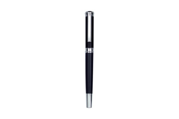 961R Monte Carlo metal roller pen with stainless steel barrel and black ink- Black