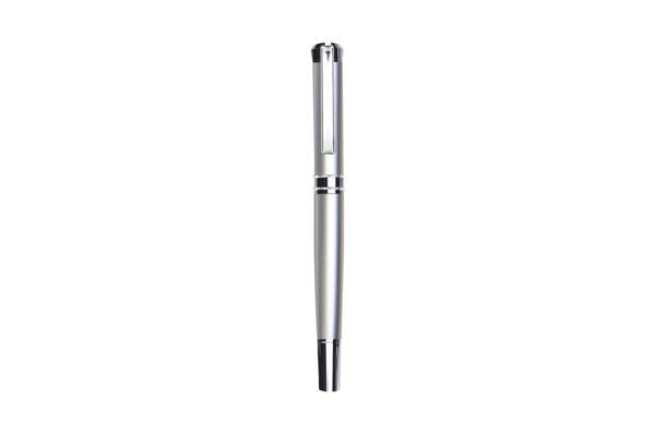 961R Monte Carlo metal roller pen with stainless steel barrel and black ink- silver