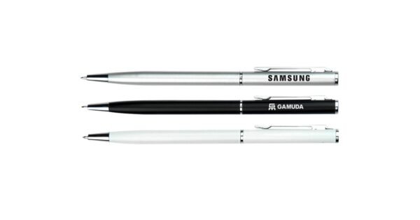 971B Milan metal ball pen with twist-action aluminium body and black ink- with logo