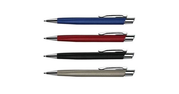 977B TRINITY aluminium metal ball pen with 1.0mm black ink and push-action- front view